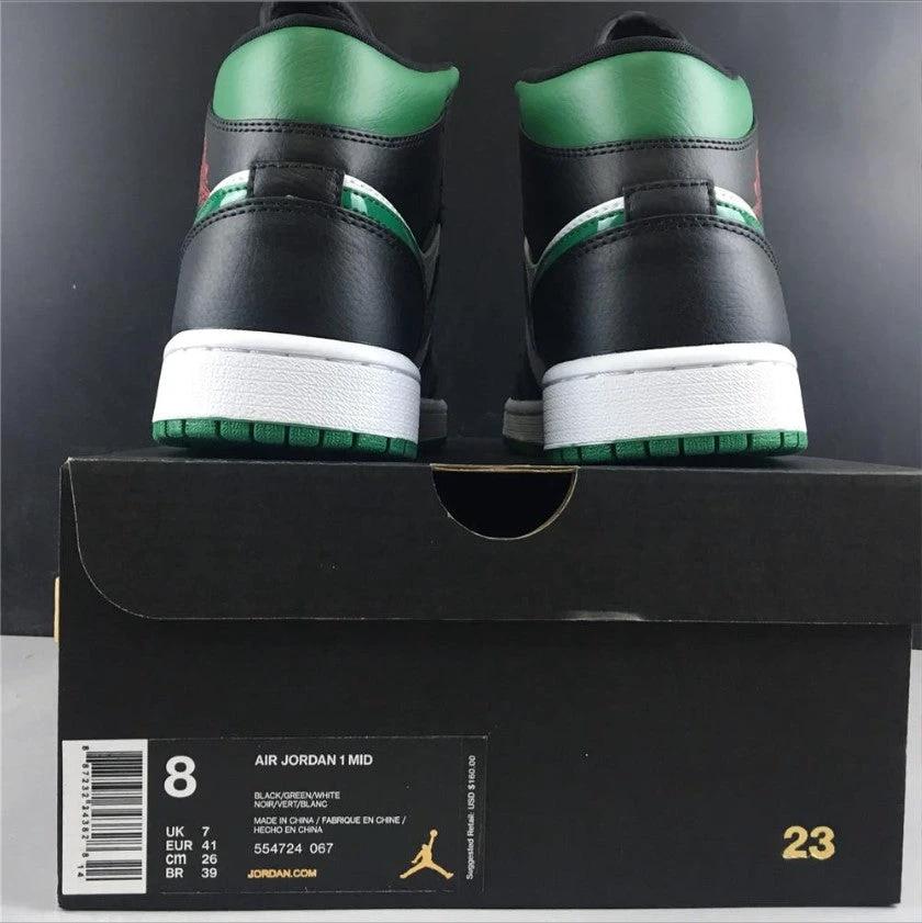 Air Jordan 1 Mid Green Toe Shoes Sneakers by Air Jordan