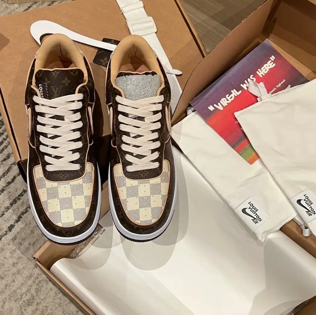 LV x Air Force 1 Low Brown Shoes Sneakers by Air Jordan