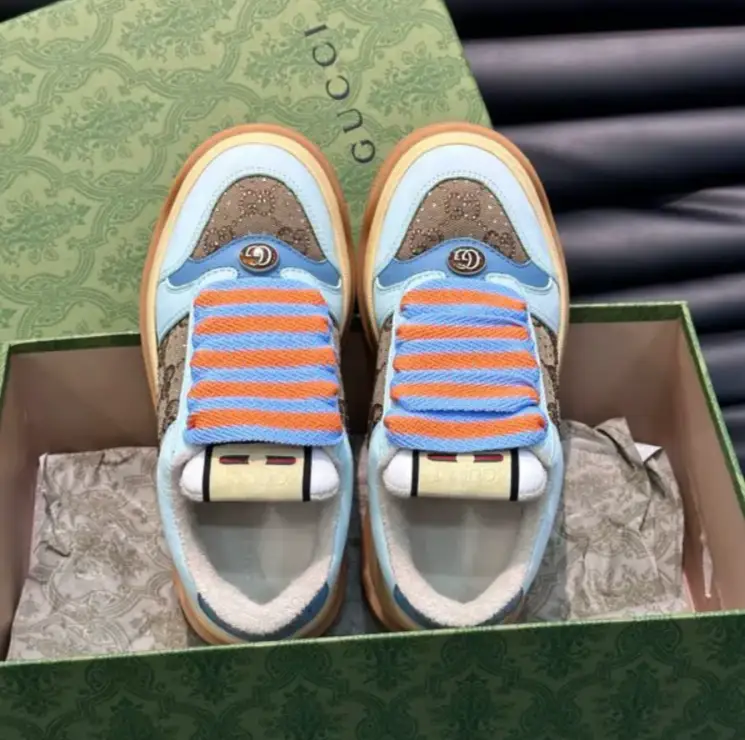 GG Canvas Camel & Ebony Blue Low Top Shoes Sneakers by Air Jordan