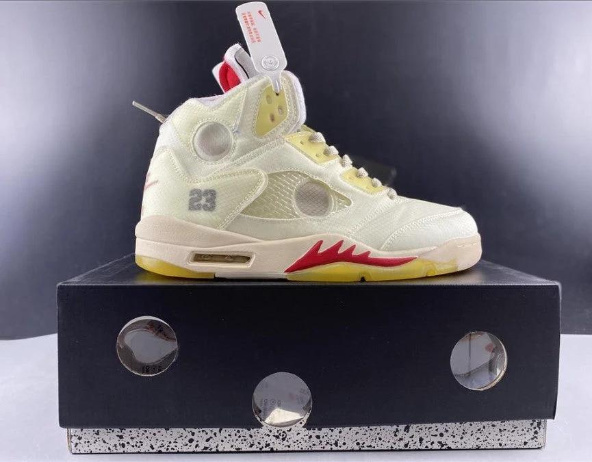 Air Jordan 5 Retro OW Sail Shoes Sneakers by Air Jordan