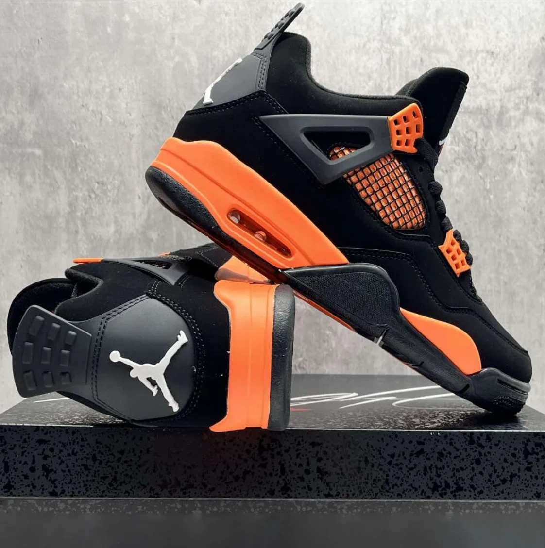 Air Jordan 4 Orange Thunder Shoes Sneakers by Air Jordan