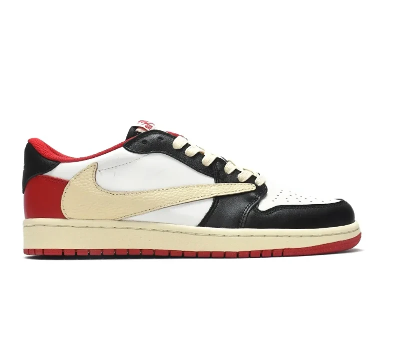 Travis Scott x AJ 1 Low Red Black Custom Shoes Sneakers by Air Jordan