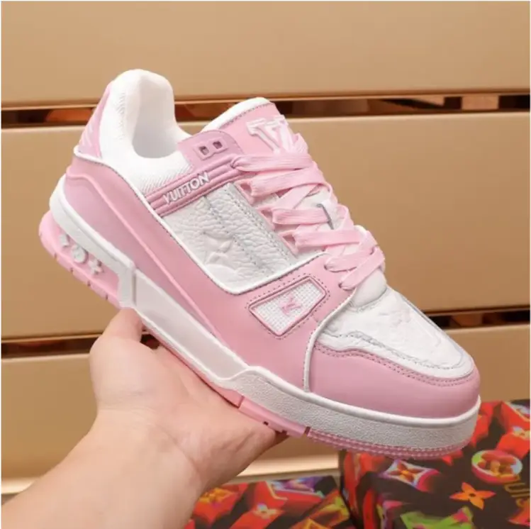 LV Trainer Pink Rose Shoes Sneakers by Air Jordan