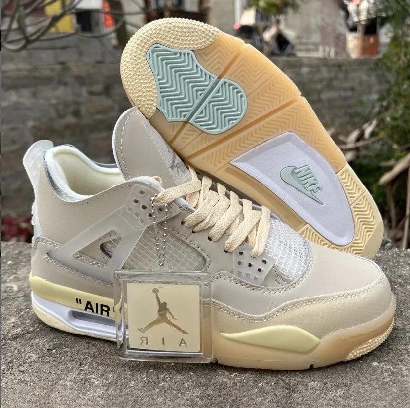 OFF-WHITE x Air Jordan 4 Sail Shoes Sneakers by Air Jordan