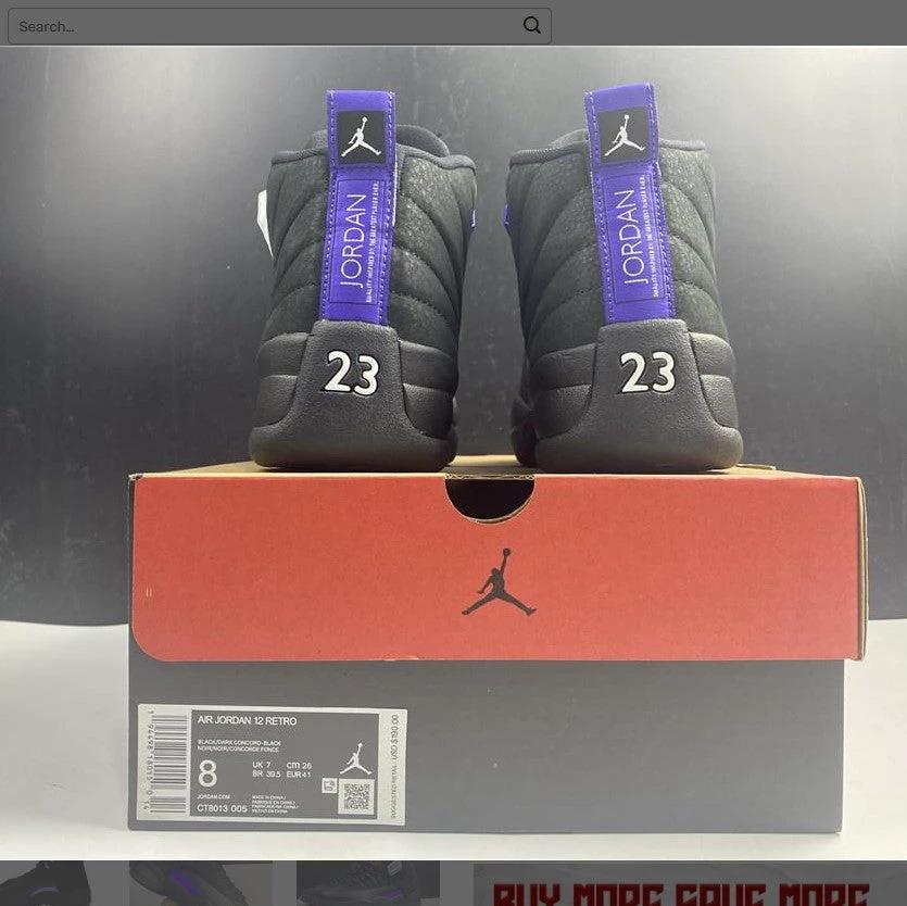 Air Jordan 12 Retro Black Dark Concord Shoes Sneakers by Air Jordan
