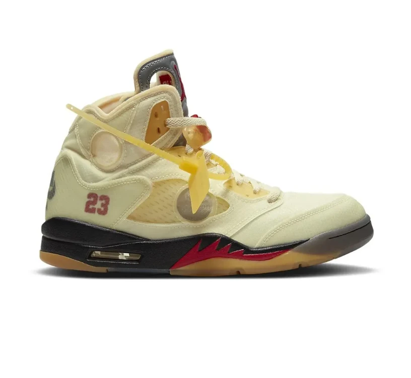 OW x AJ 5 Sail Shoes Sneakers by Air Jordan