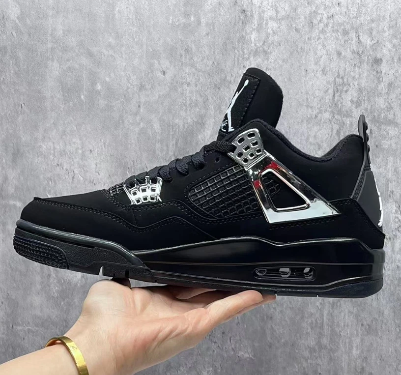 Air Jordan 4 Black Chrome Shoes Sneakers by Air Jordan
