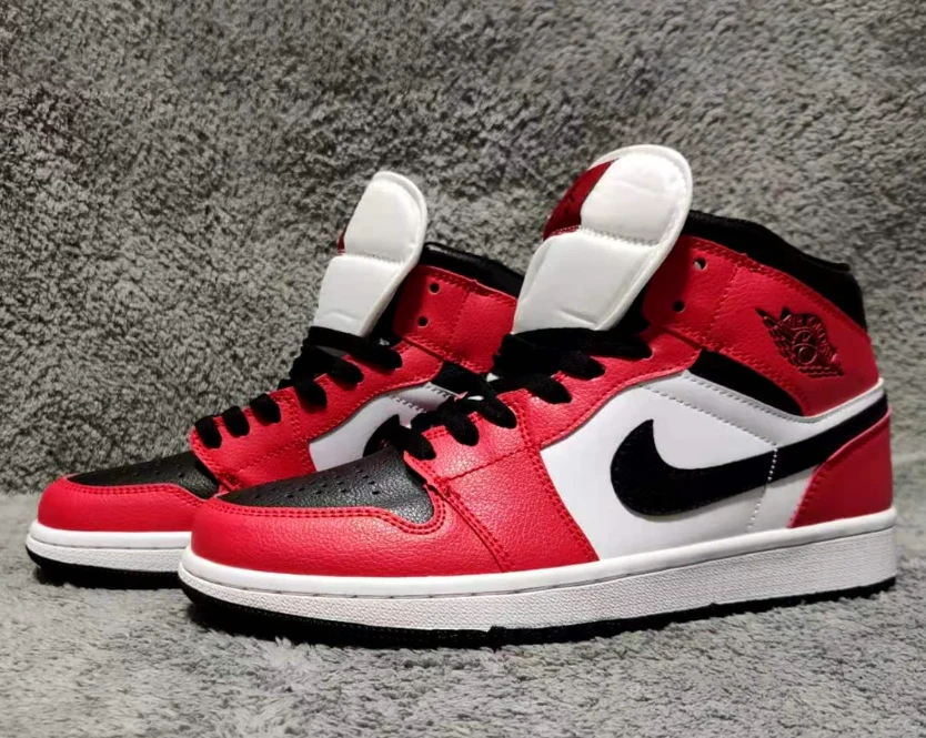 Air Jordan 1 Mid Chicago Toe Shoes Sneakers by Air Jordan