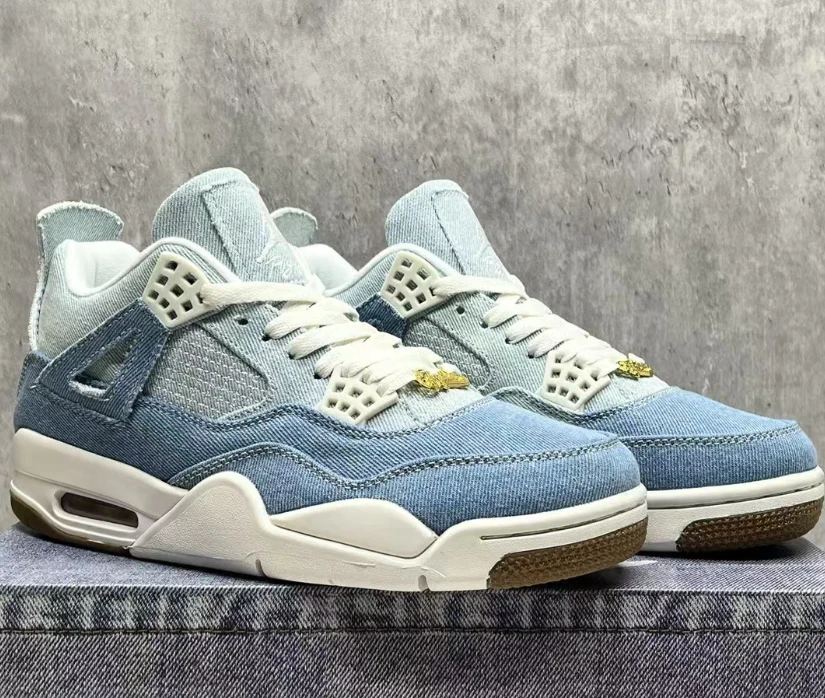 Air Jordan 4 Denim Worn Blue Shoes Sneakers by Air Jordan