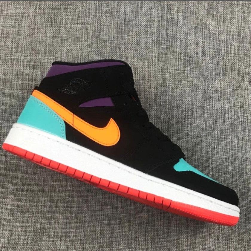 Air Jordan 1 Mid Multi-Color Shoes Sneakers by Air Jordan