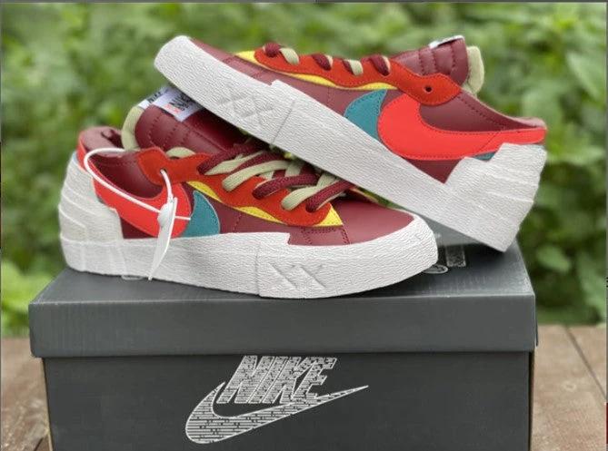 Sacai x KAWS x Blazer Low Team Red Shoes Sneakers by Air Jordan