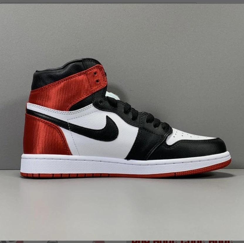 Air Jordan 1 Retro High Satin Black Toe Shoes Sneakers by Air Jordan