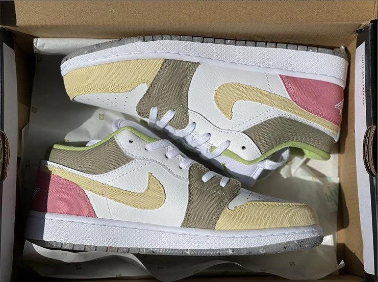 Air Jordan 1 Low Pastel Grind Vivid Green Shoes Sneakers by Air Jordan