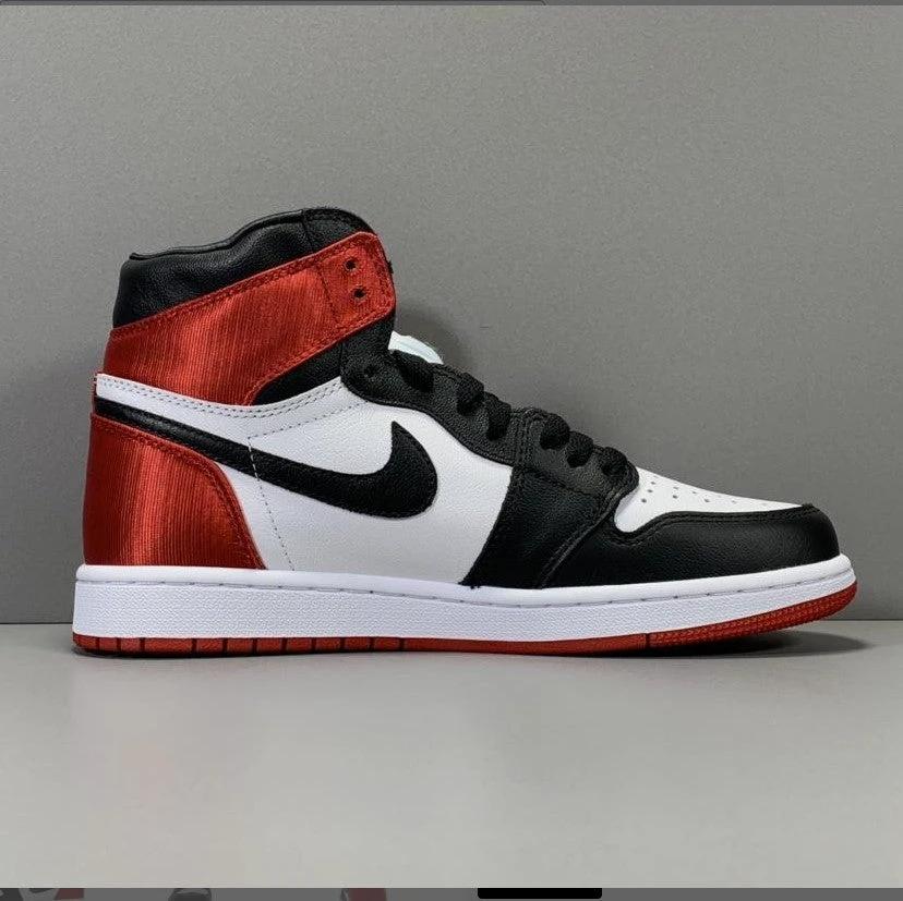 Air Jordan 1 Retro High Satin Black Toe (W) Shoes Sneakers by Air Jordan