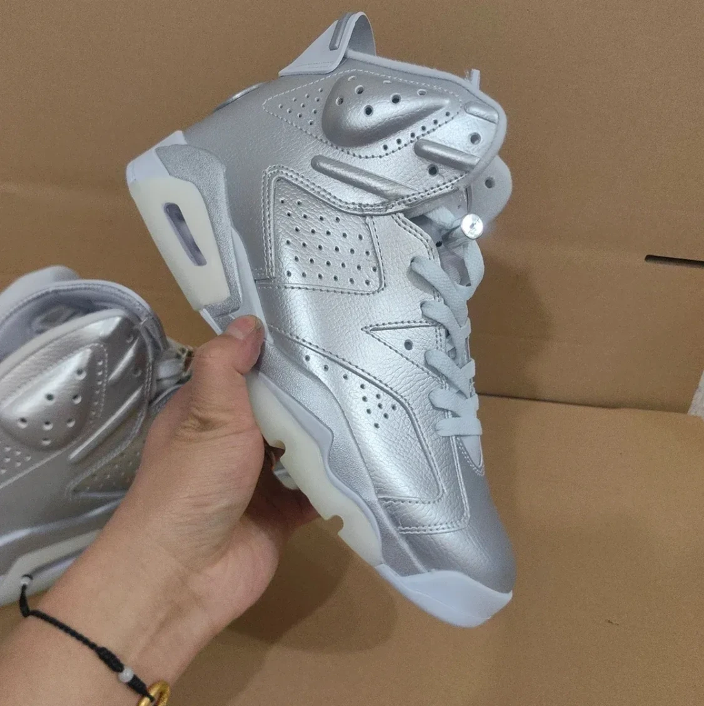 PSG x Air Jordan 6 Metallic Silver Shoes Sneaker by Air Jordan