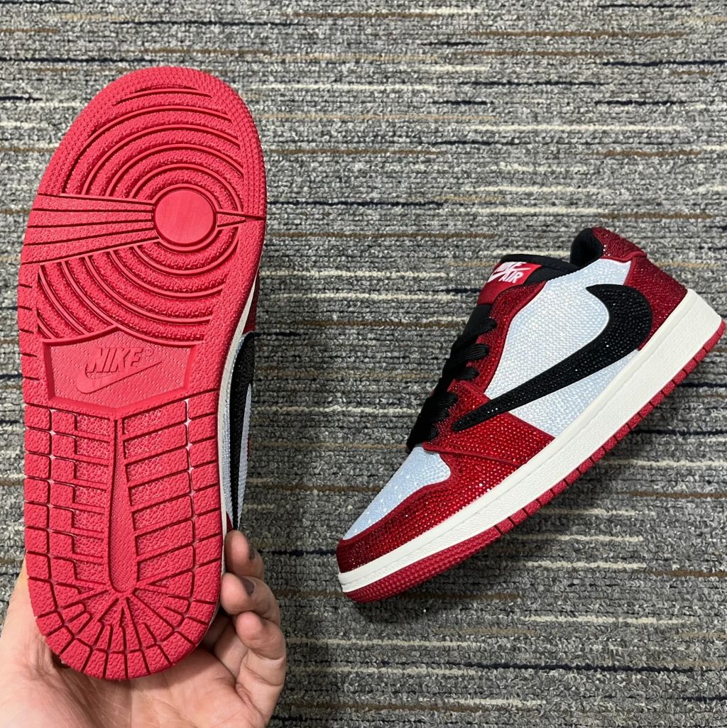 Air Jordan 1 Low Chicago Crystal Shoes Sneakers by Air Jordan
