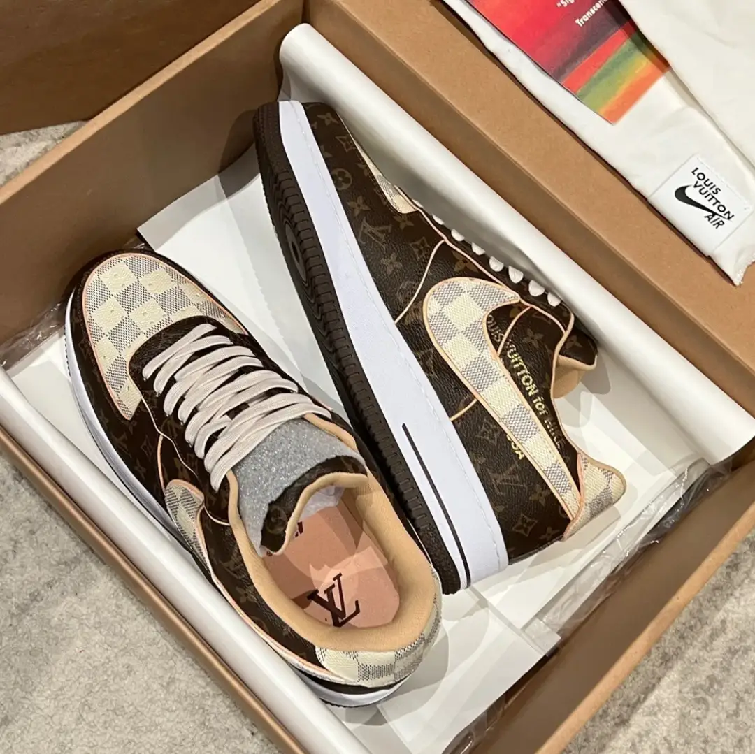 LV x Air Force 1 Low Brown Shoes Sneakers by Air Jordan