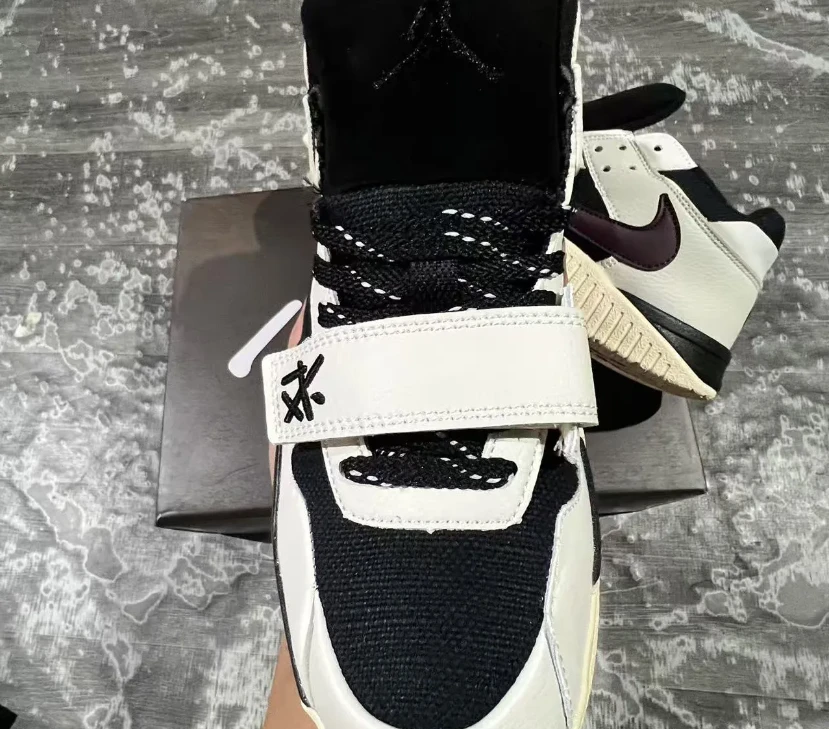 Travis Scott x Jumpman Jack Black White Burgundy Shoes Sneakers by Air Jordan