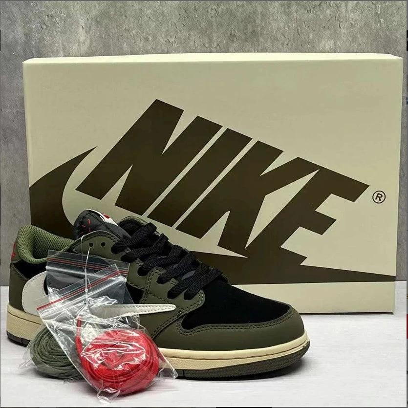 Travis Scott x AJ 1 Low OG Black Olive Shoes Sneakers by Air Jordan