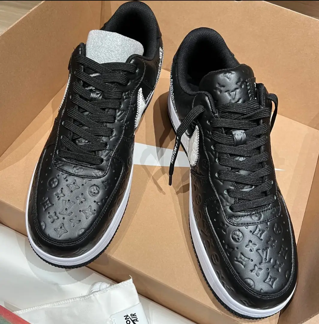 LV x Air Force 1 Friends and Family Black Shoes Sneakers by Air Jordan