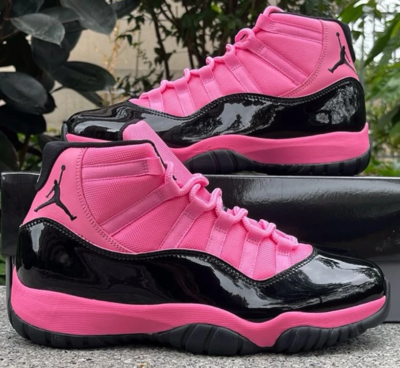 Air Jordan 11 Black Pink Shoes Sneakers by Air Jordan