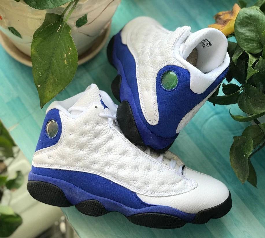 Air Jordan 13 Retro White Hyper Royal Black Shoes Sneakers by Air Jordan