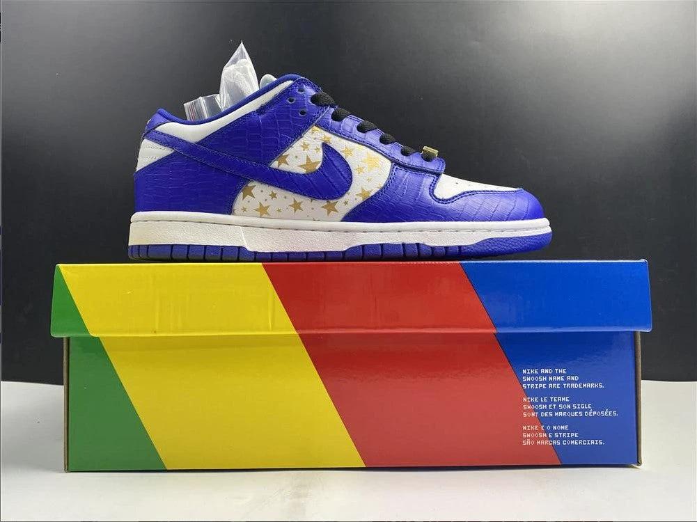 SB Dunk Low White Blue x Supreme Shoes Sneakers by Air Jordan