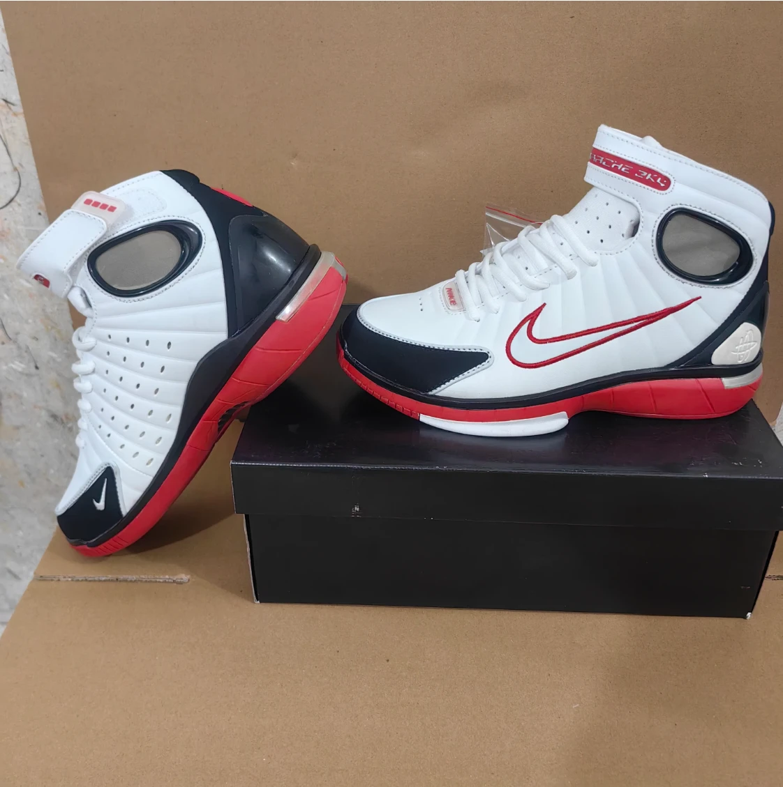 Air Zoom Huarache 2K4 White Varsity Red Shoes Sneakers by Air Jordan