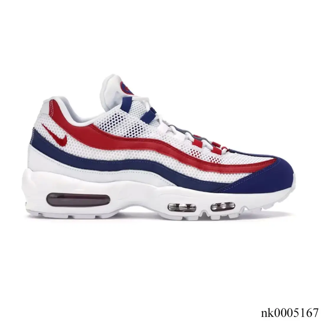 Air Max 95 White Deep Royal Blue Gym Red Shoes Sneakers by Air Jordan