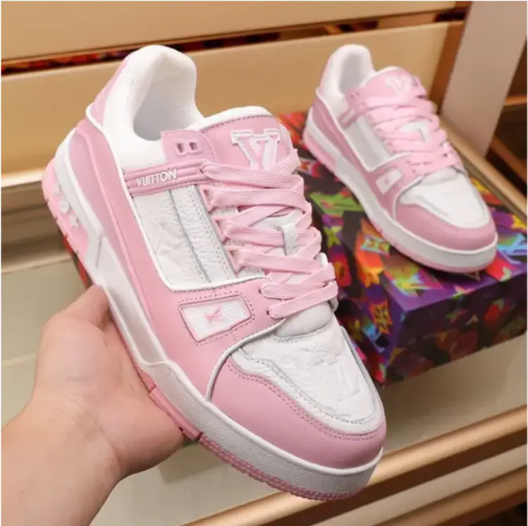 LV Trainer Pink Rose Shoes Sneakers by Air Jordan