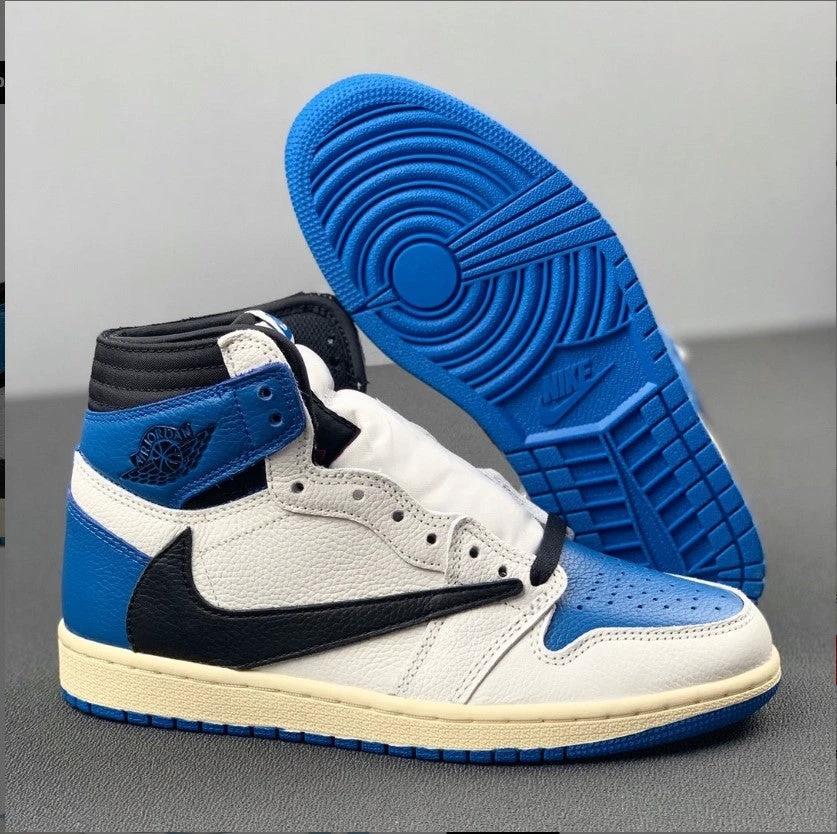 Travis Scott x Fragment x AJ 1 High “Military Blue” Shoes Sneakers by Air Jordan