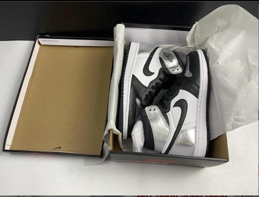 Air Jordan 1 High OG WMNS Silver Toe Shoes Sneakers by Air Jordan