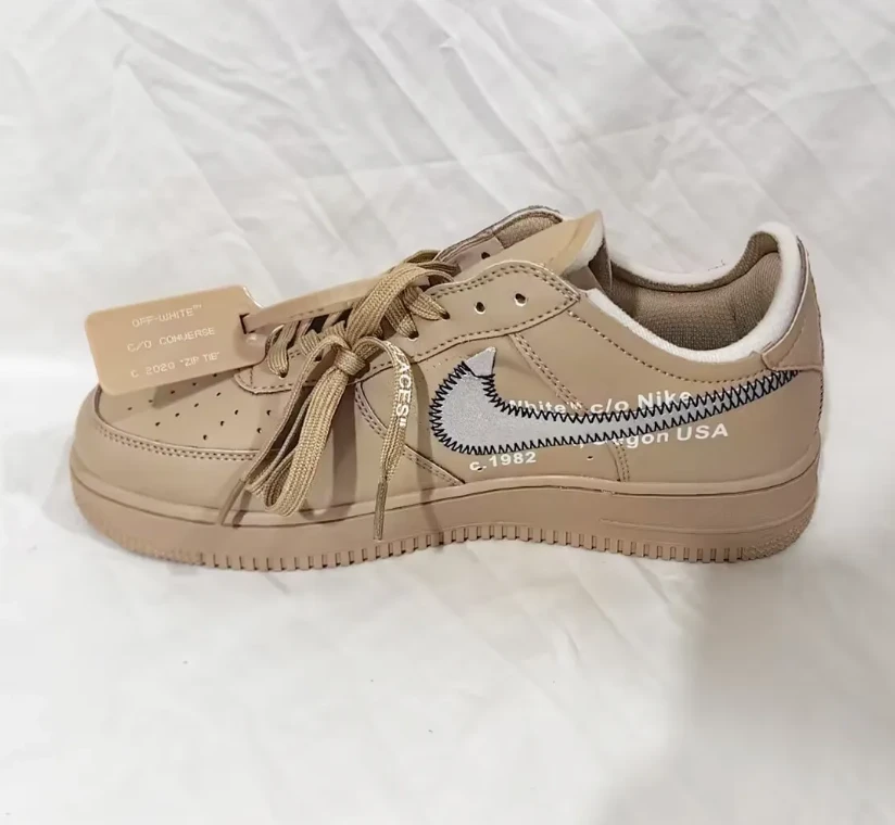 OW x AF 1 Low Sesame Shoes Sneakers by Air Jordan