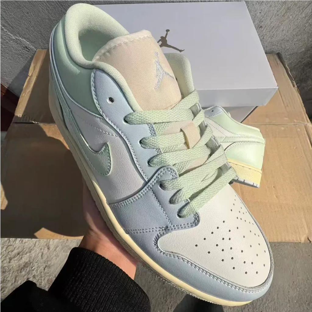 Air Jordan 1 Low Sail Aura Shoes Sneakers by Air Jordan