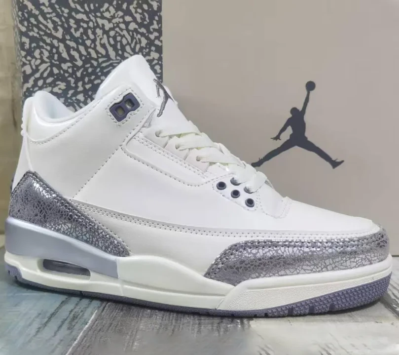 Air Jordan 3 SailMetallic Silver Shoes Sneakers by Air Jordan