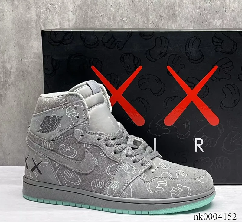 KAWS x Air Jordan 1 High Cool Grey Shoes Sneakers by Air Jordan