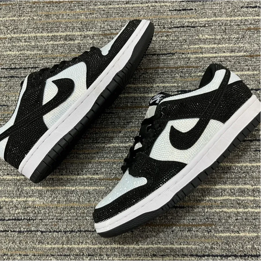 Air Jordan 1 Low Black White Crystal Shoes Sneakers by Air Jordan