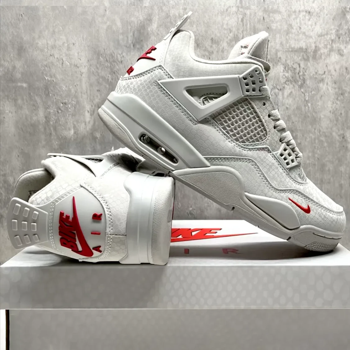 Nigel Sylvester x Air Jordan 4 White Grey Mamba Shoes Sneakers by Air Jordan