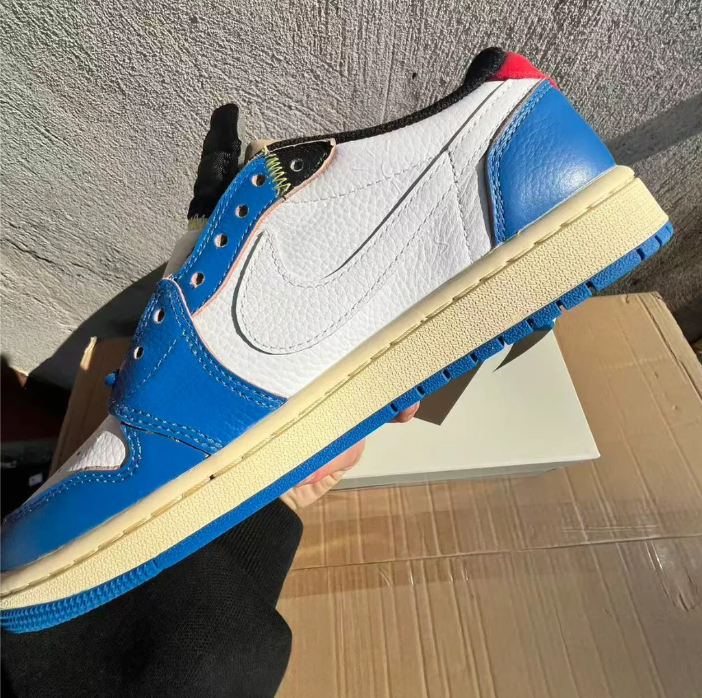 Union LA x Fragment Design x Air Jordan 1 Low Storm Blue Shoes Sneakers by Air Jordan