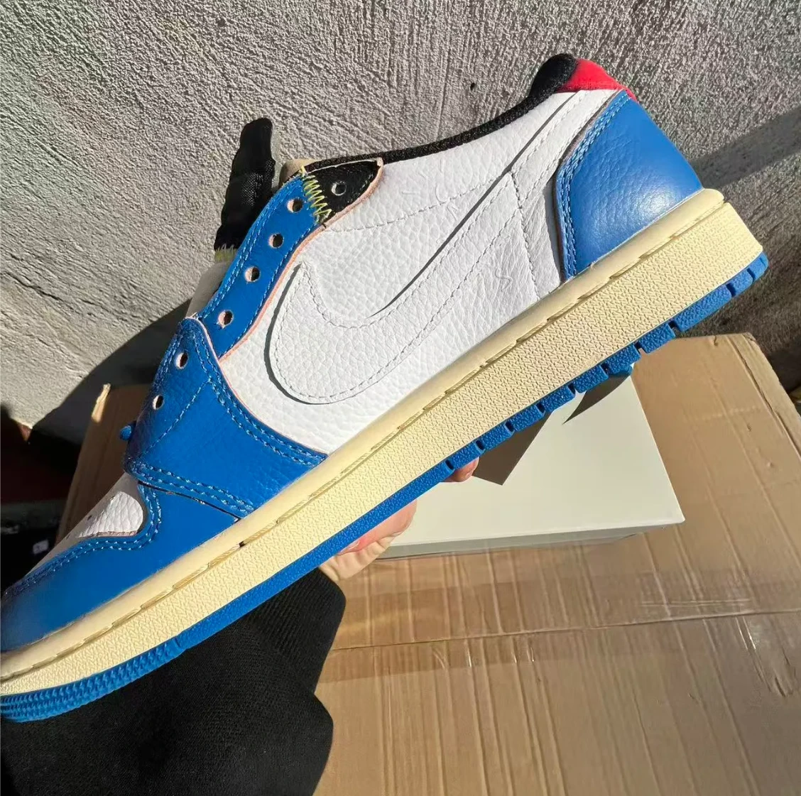 Union LA x Fragment Design x Air Jordan 1 Low Storm Blue Shoes Sneakers by Air Jordan