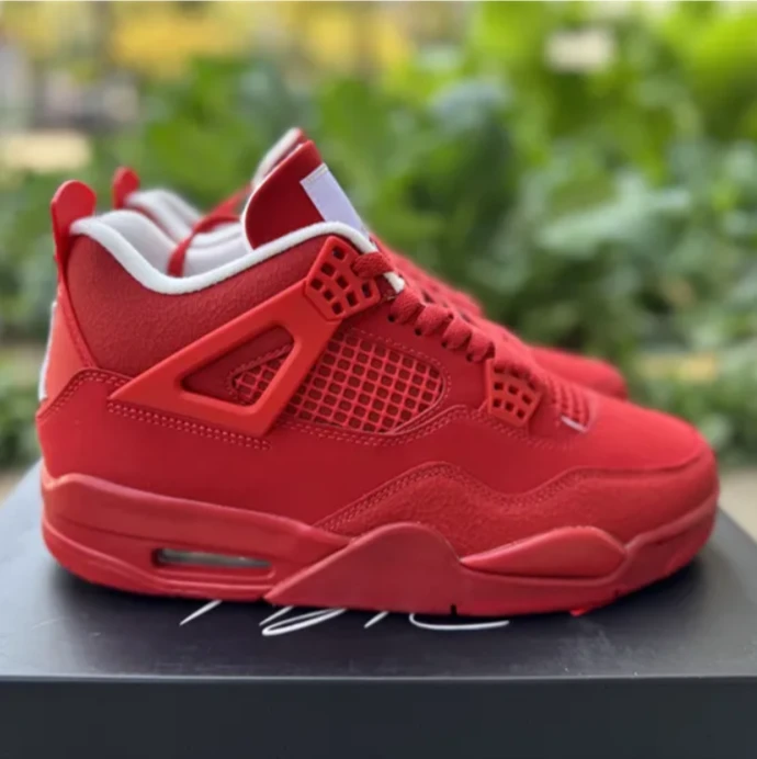 Air Jordan 4 Triple Red Shoes Sneakers by Air Jordan