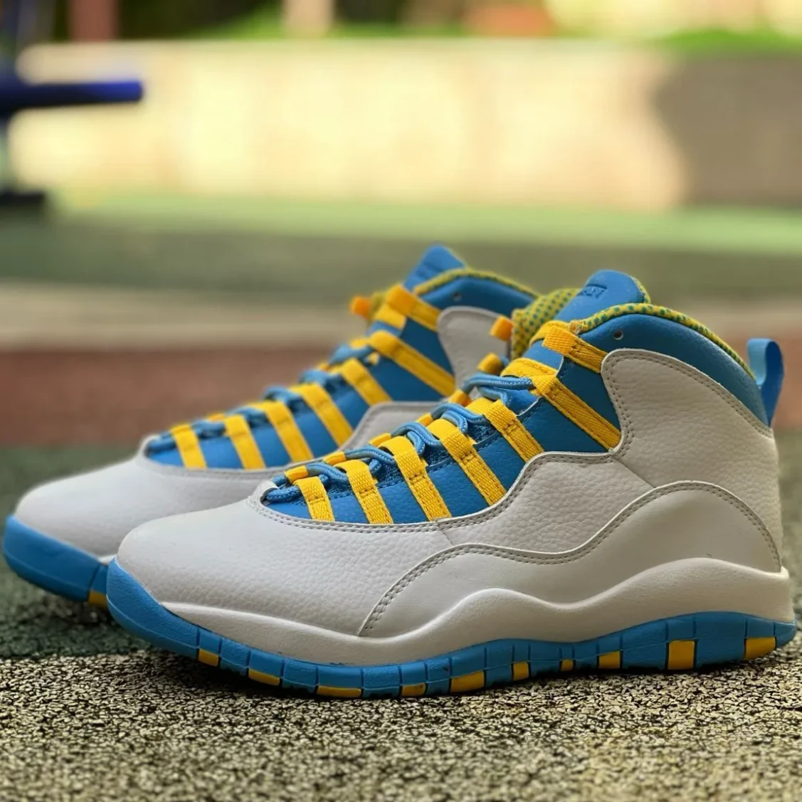 Air Jordan 10 Carolina Blue Yellow Shoes Sneakers by Air Jordan
