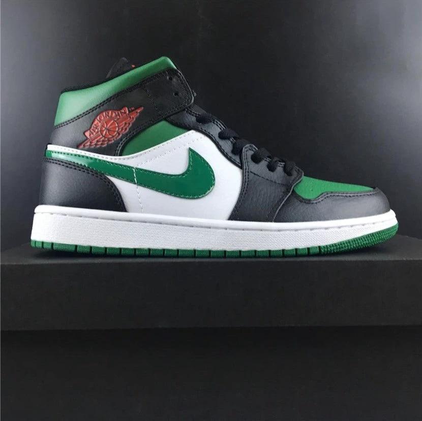 Air Jordan 1 Mid Green Toe Shoes Sneakers by Air Jordan