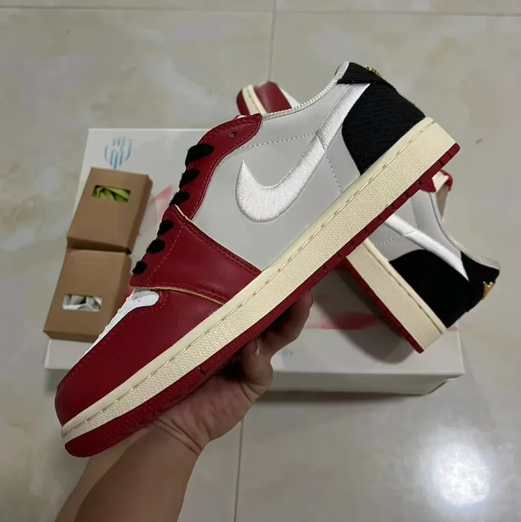Trophy Room x Air Jordan 1 Low OG (White Swoosh) Shoes Sneakers by Air Jordan