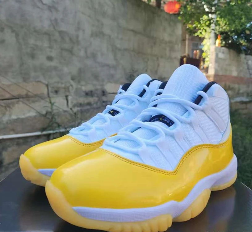 Air Jordan 11 White Yellow Shoes Sneakers by Air Jordan