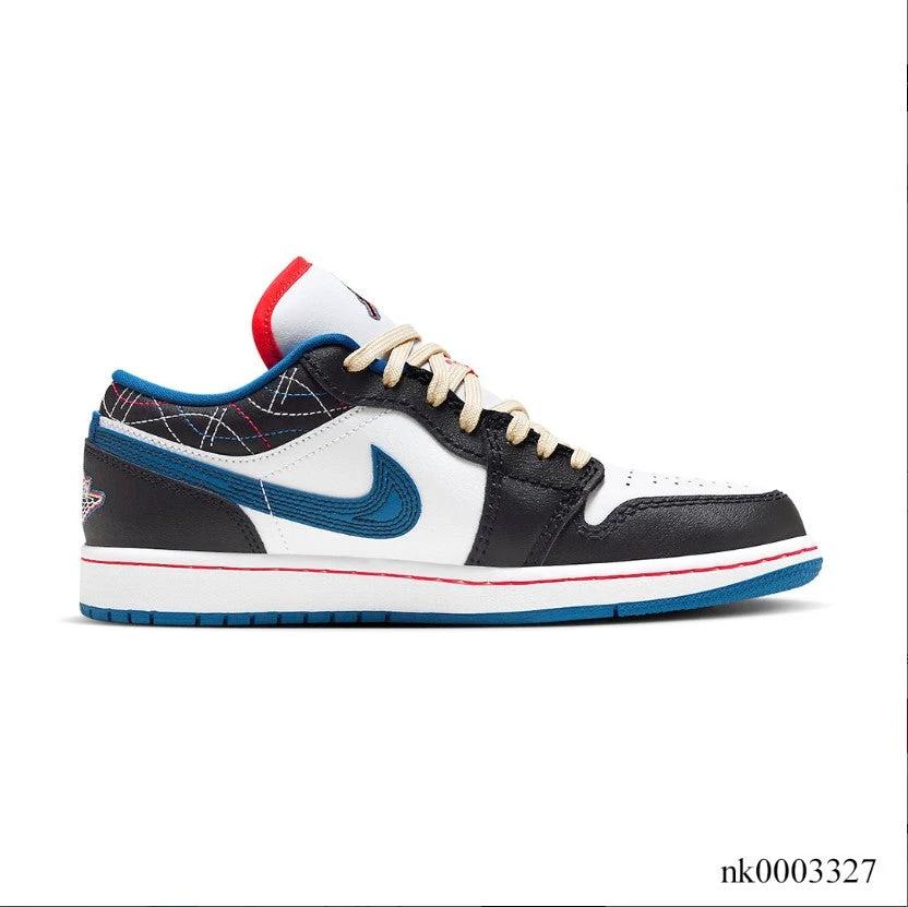 Air Jordan 1 Low SE Black Industrial Blue Shoes Sneakers by Air Jordan