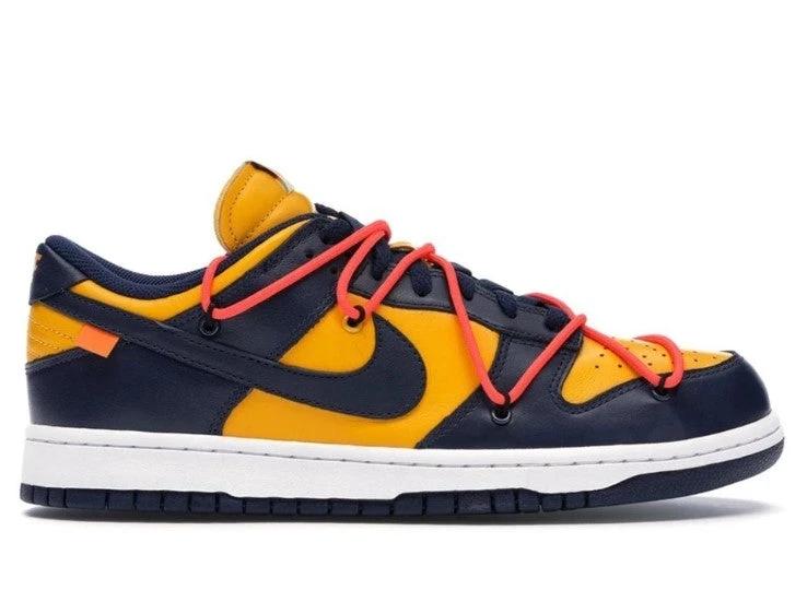 Dunk Low OW University Gold Midnight Navy Shoes Sneakers by Air Jordan