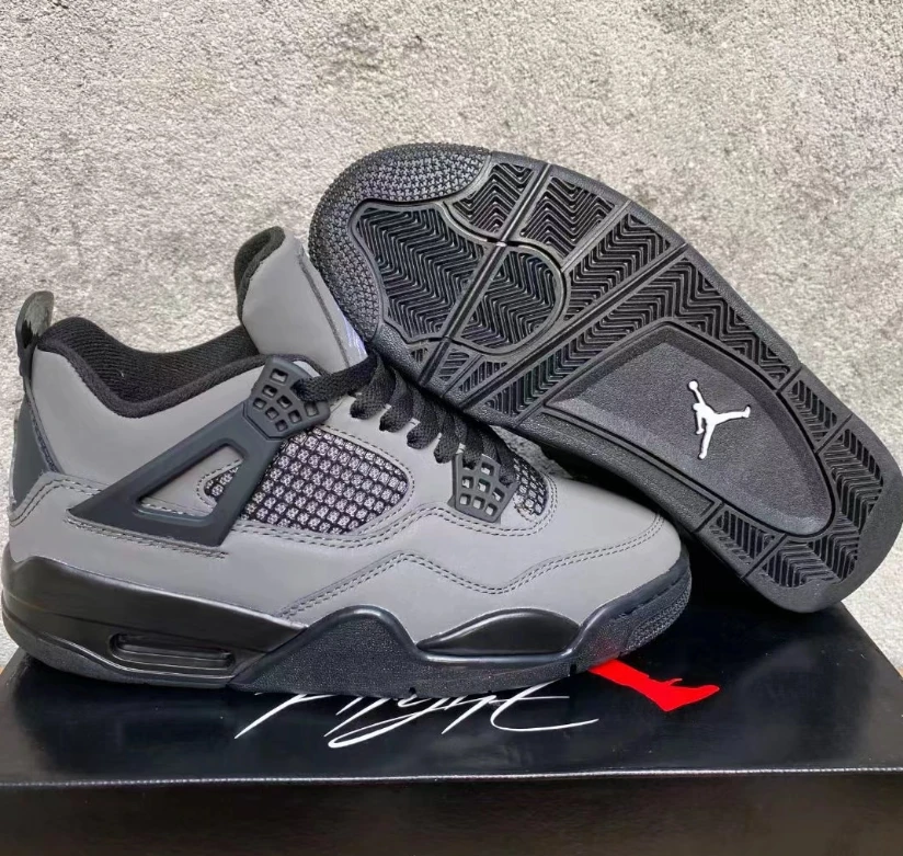 Travis Scott xAir Jordan 4 Dark Gray Black Shoes Sneakers by Air Jordan