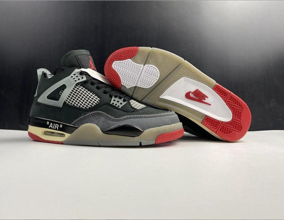 OFF-WHITE x Air Jordan 4 Bred Shoes Sneakers by Air Jordan