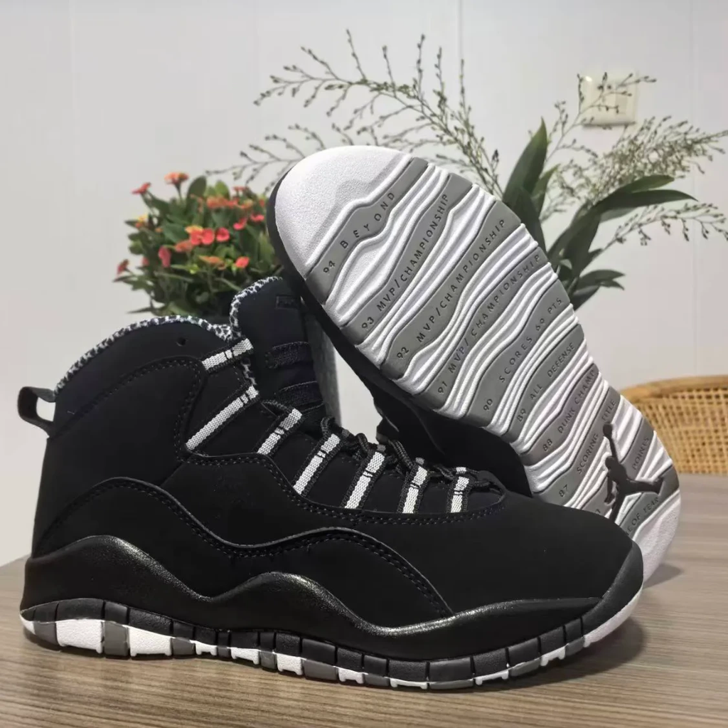 Air Jordan 10 Black And White Stealth Shoes Sneakers by Air Jordan